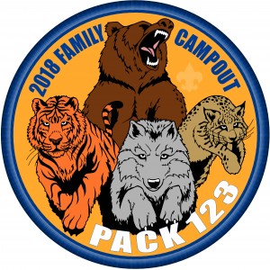 Family Campout Embroidered Patch Design Idea