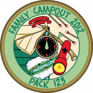 Family Campout Embroidered Patch Design Idea