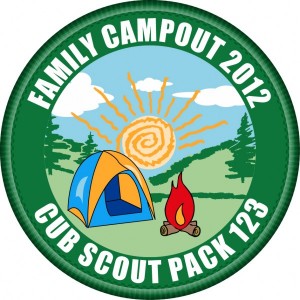 Family Campout Embroidered Patch Design Idea