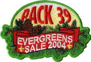 Tree Sale Embroidered Patch Design Idea