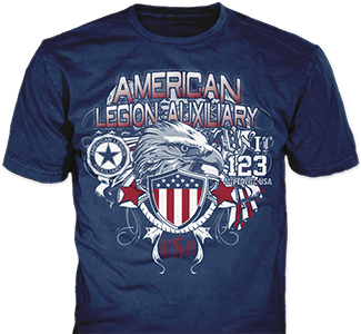 American Legion Auxiliary Post t-shirt design idea SP5901 on navy t-shirts