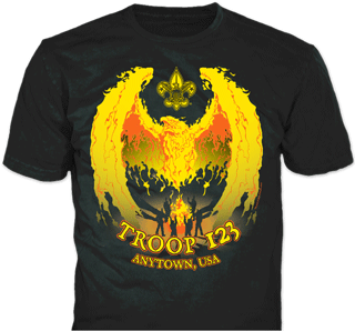 Scout Troop t-shirt design idea SP4384 on black t-shirts