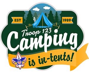 Camping Is In-Tents Scout Troop Trailer Graphic
