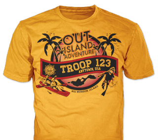 Florida Sea Base High Adventure Custom T-Shirt Design SP4566 on Orange Color