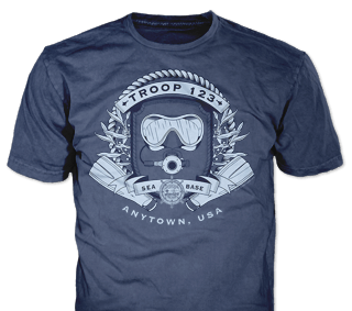 Florida Sea Base High Adventure Custom T-Shirt Design SP4575 on Navy Blue Color