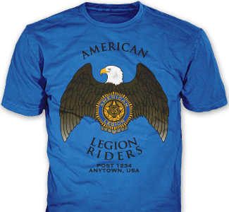 American Legion Riders t-shirt design idea SP4450 on royal blue t-shirts