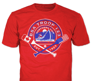 Northern Tier Adventure Custom T-shirt Design SP5312 on Red Color