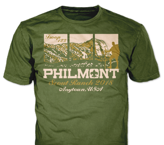 Philmont Trek High Adventure Custom T-Shirt SP4775 on Moss Green
