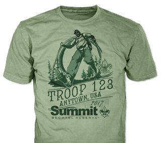 Summit Bechtel t-shirt design idea SP5164 on maroon t-shirts