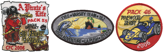 Custom scout troop and cub pack patches