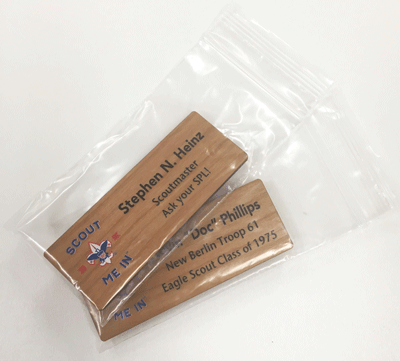 full color name tag example of packaging