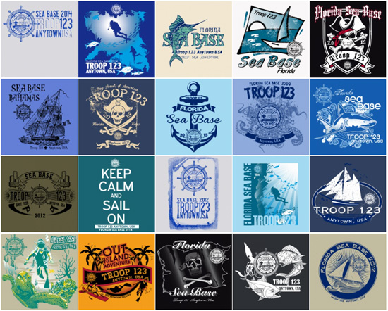custom Scouting America florida sea base t-shirt-designs