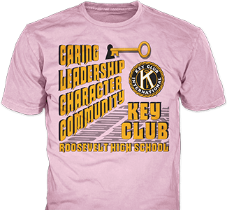 Key Club t-shirt design idea SP5194 on navy blue t-shirts