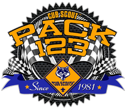 Cub Scout pack pinewood derby racing flags sticker