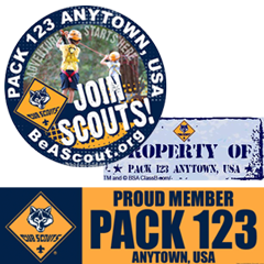 Custom Cub Scout Window Stickers and Bumper Stickers