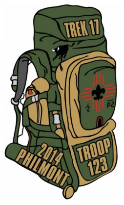 Custom Philmont hikers backpack embroidered patch design idea PA4645