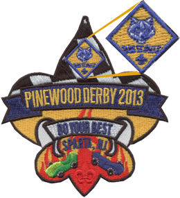 Custom embroidered patch with cub scout logo sewn small